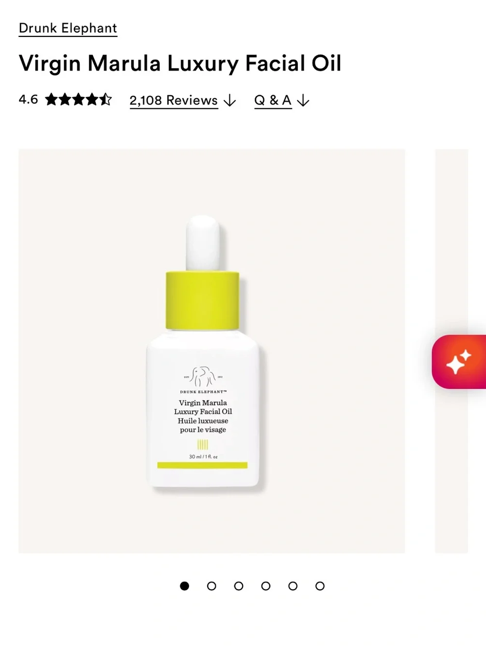 NIB Drunk Elephant Virgin Marula Luxury Facial Oil
